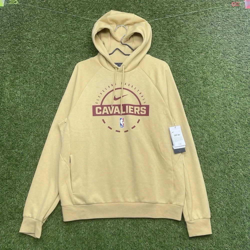 Cleveland Cavaliers Nike Hoodie Mens Medium Authentics DriFit Sweatshirt Gold
